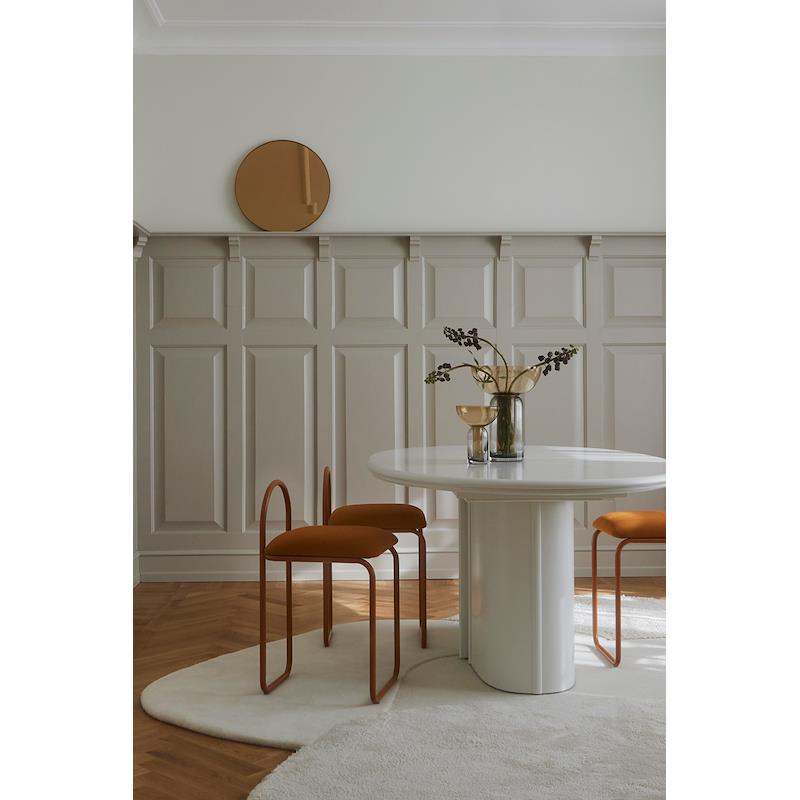 AYTM Scaun ANGUI | Oțel și Material Bouclé | Amber / Dusty Blue / Anthracite / Taupe | Design Organic Tip Șarpe 68cm