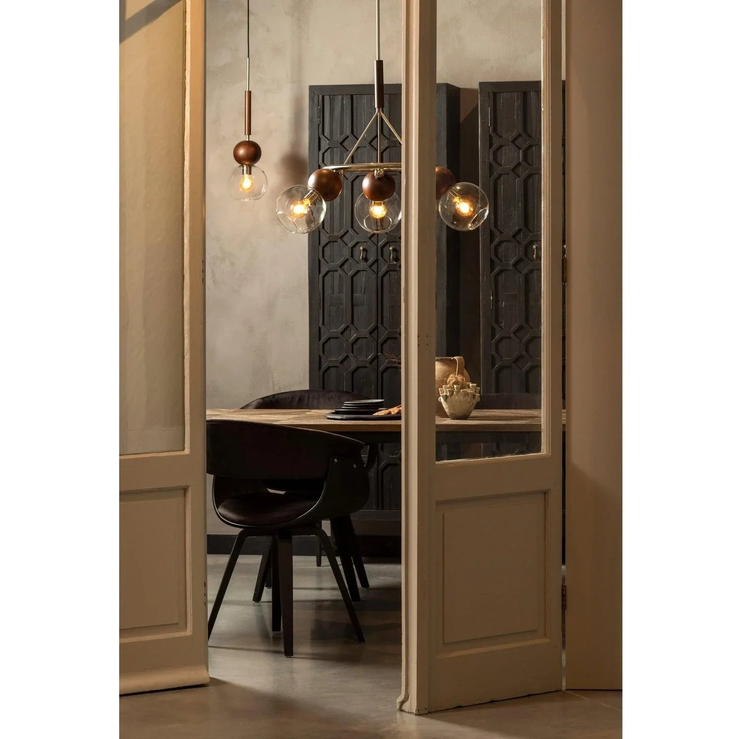 BABBLE HANGING LAMP 3 BULBS GLASS WALNUT - PARIS14A.RO