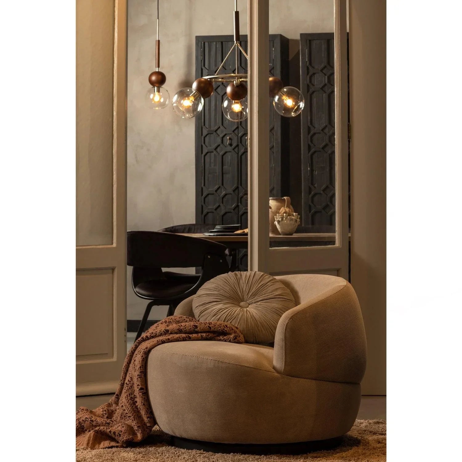 BABBLE HANGING LAMP 3 BULBS GLASS WALNUT - PARIS14A.RO