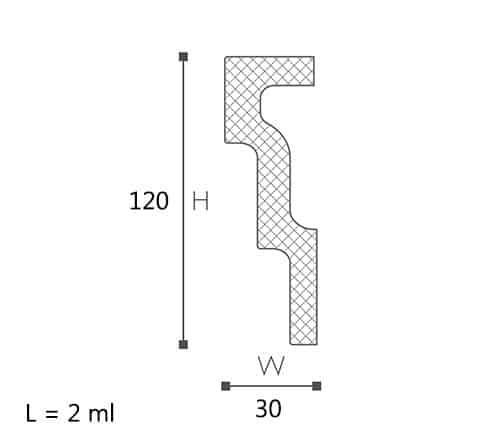 BAGHETA DECORATIVA NOMASTYL M1 120X30X2000 - PARIS14A.RO