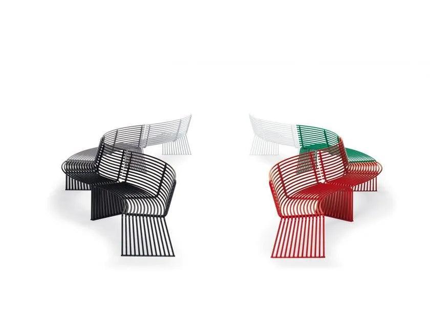 Banca Concava curbata cu spatar - URBANTIME by Diemmebi - PARIS14A.RO