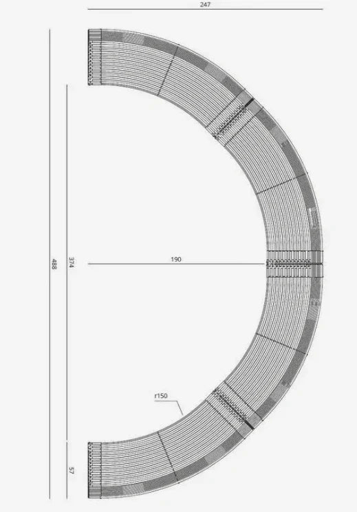 Banca Concava curbata cu spatar - URBANTIME by Diemmebi - PARIS14A.RO