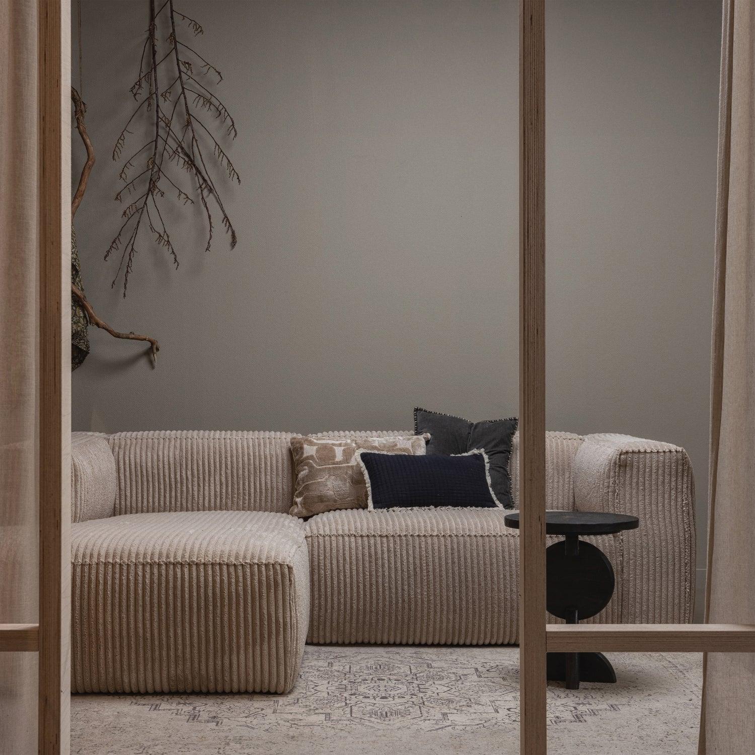 BEAN CHAISE LONGUE LEFT HEFTY RIBCORD TRAVERTIN - PARIS14A.RO