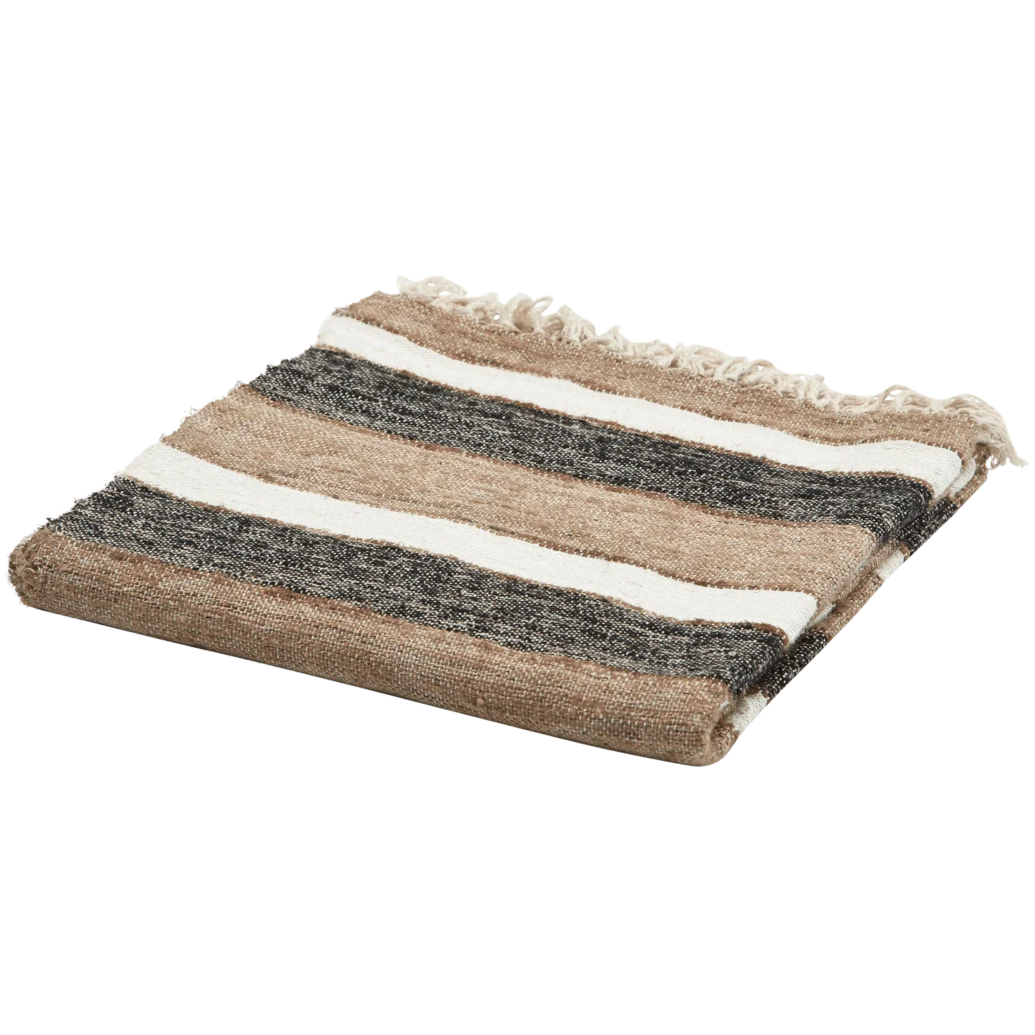 BEEK PLAID STRIPE BLACK/NATURAL 130x170CM - PARIS14A.RO