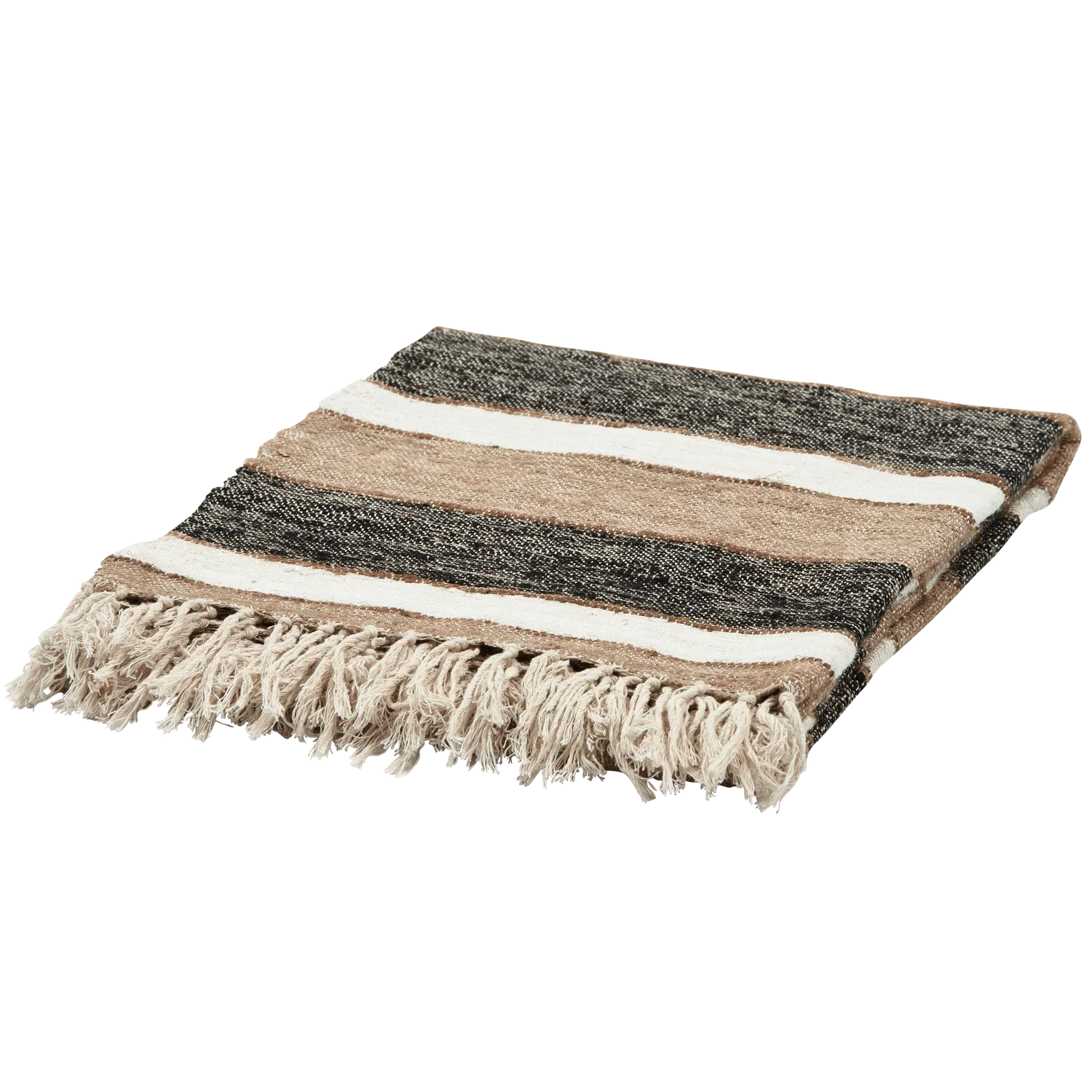 BEEK PLAID STRIPE BLACK/NATURAL 130x170CM - PARIS14A.RO