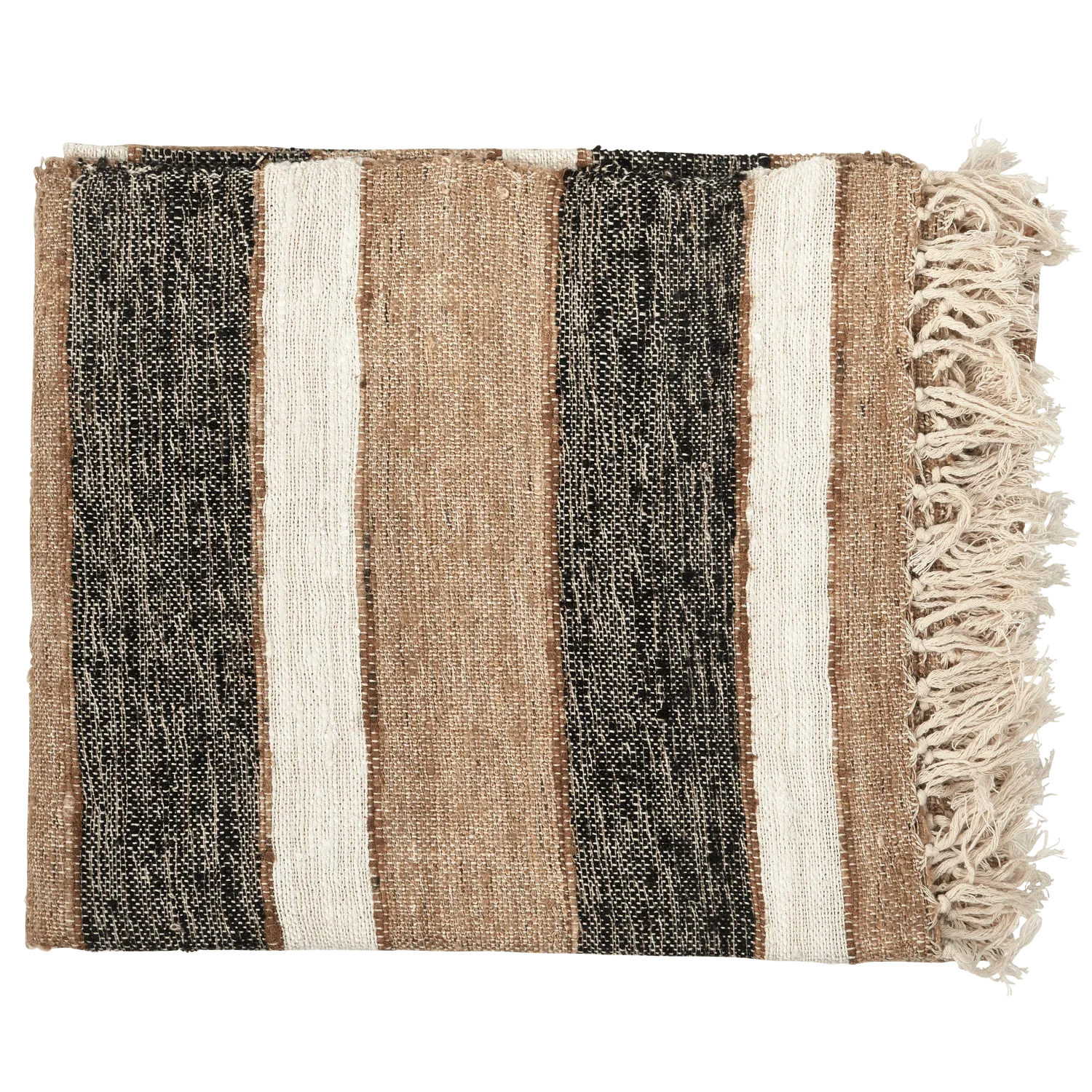 BEEK PLAID STRIPE BLACK/NATURAL 130x170CM - PARIS14A.RO