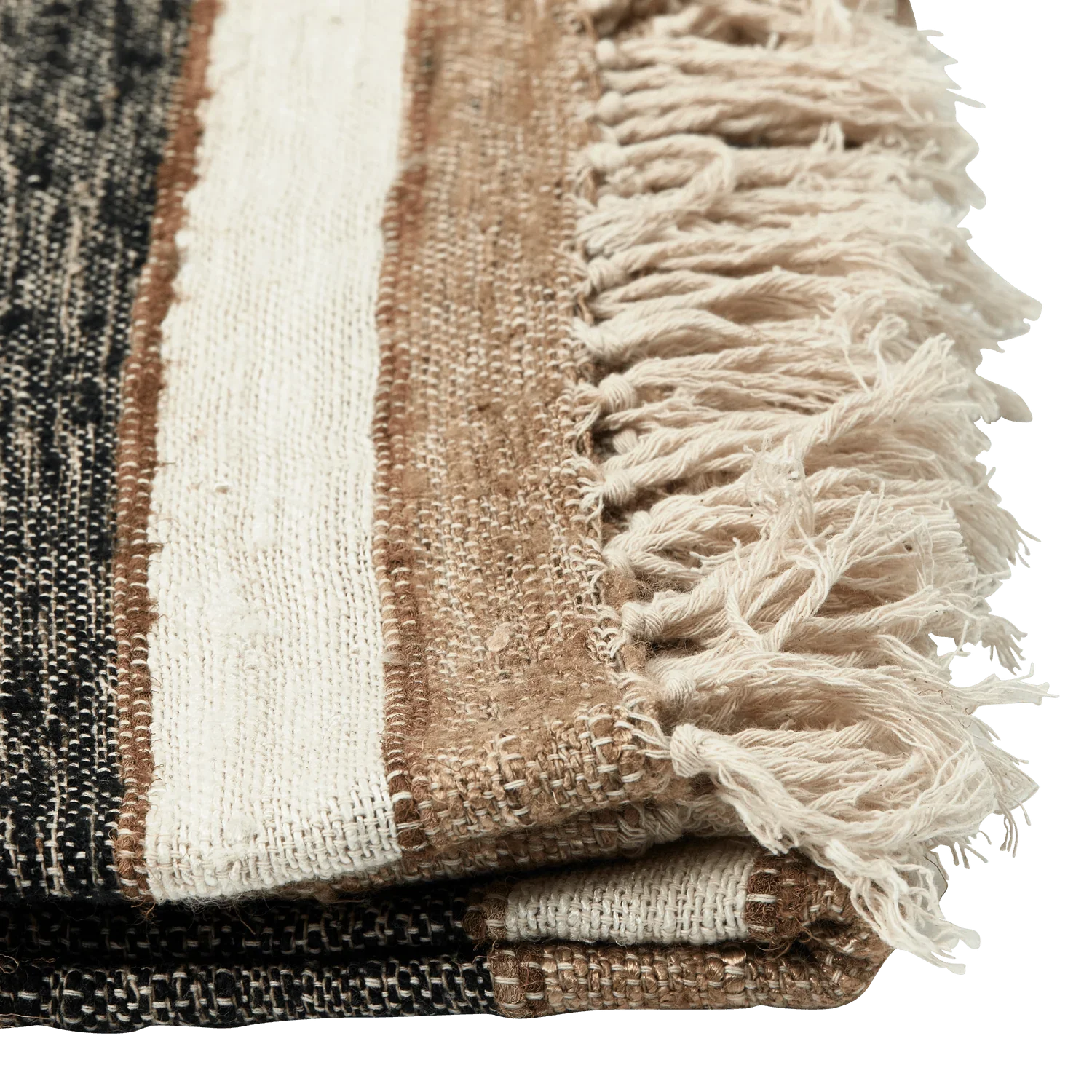 BEEK PLAID STRIPE BLACK/NATURAL 130x170CM - PARIS14A.RO