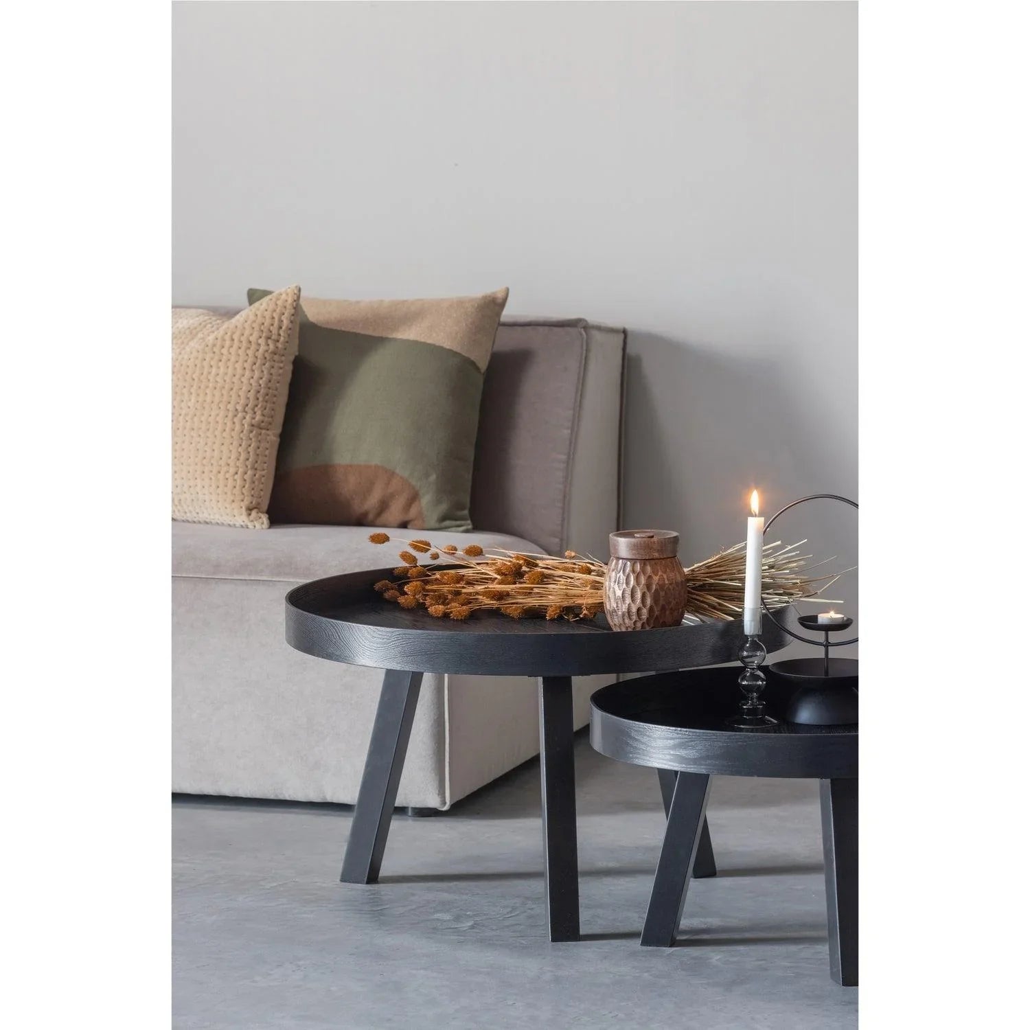 BEIRA SIDE TABLE WOOD BLACK 35xØ76 - PARIS14A.RO