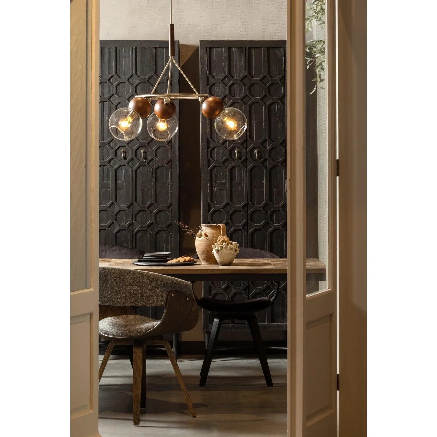 BEQUEST HIGH CABINET WOOD BLACK - PARIS14A.RO