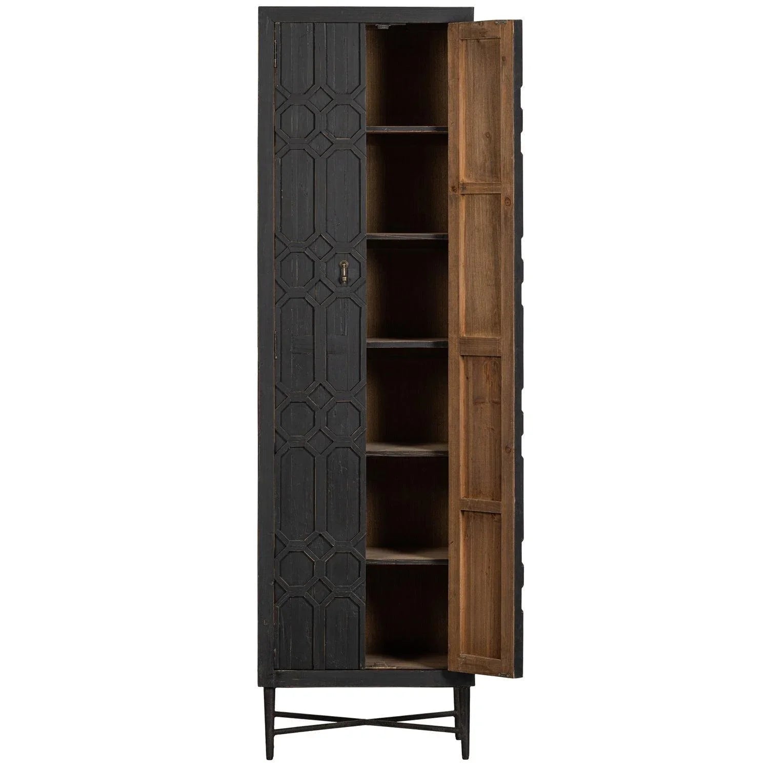 BEQUEST HIGH CABINET WOOD BLACK - PARIS14A.RO