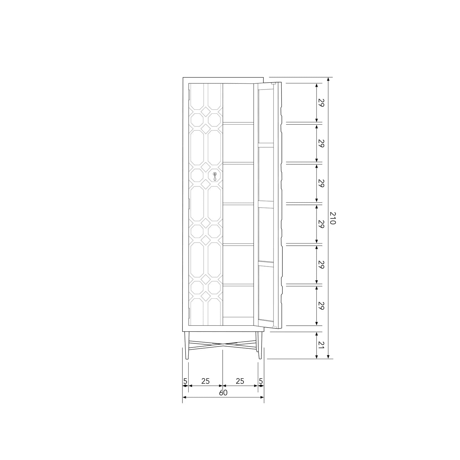BEQUEST HIGH CABINET WOOD BLACK - PARIS14A.RO
