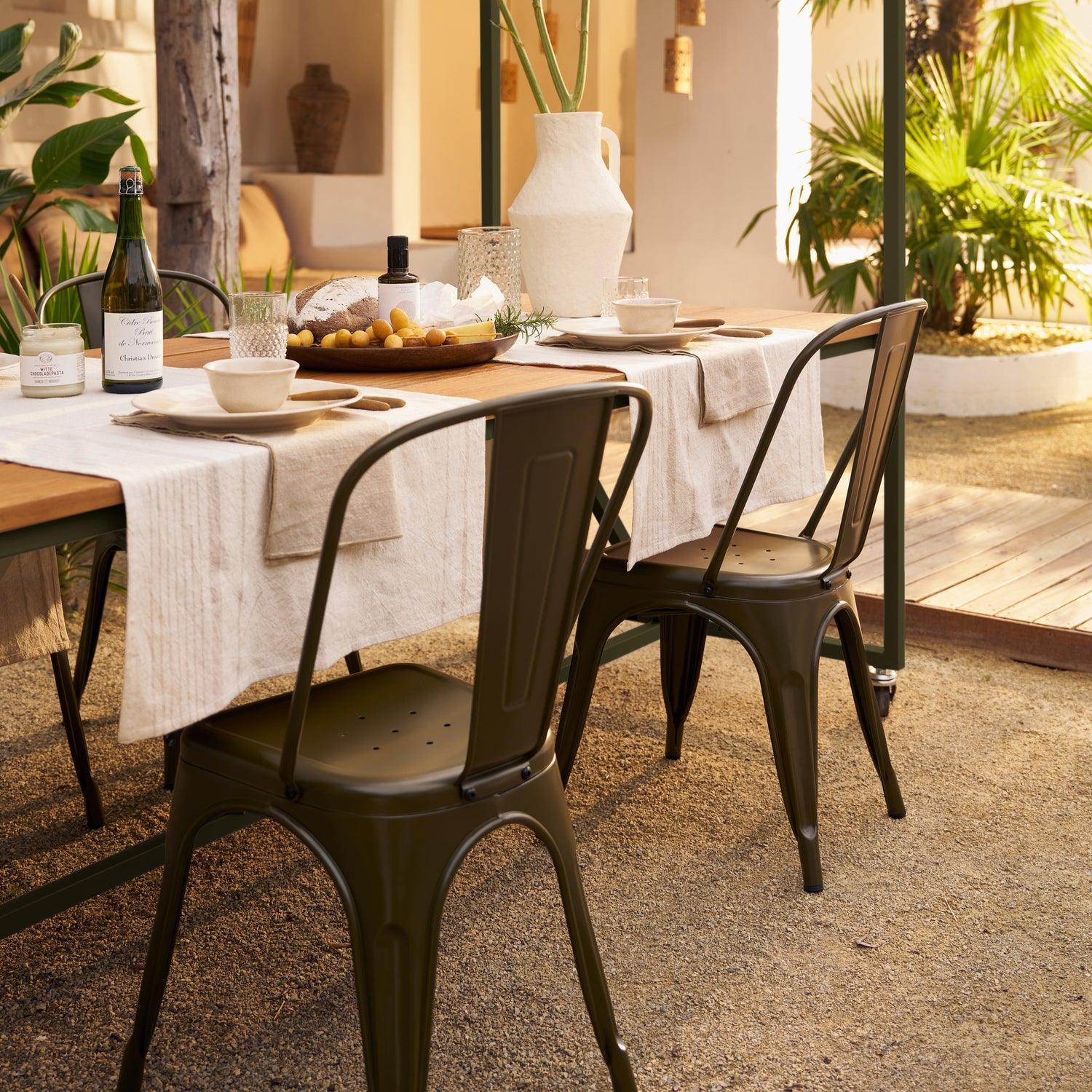 BLUE SKY GARDEN TABLE WOOD WITH DECO FRAME CAMOUFLAGE GREEN - PARIS14A.RO