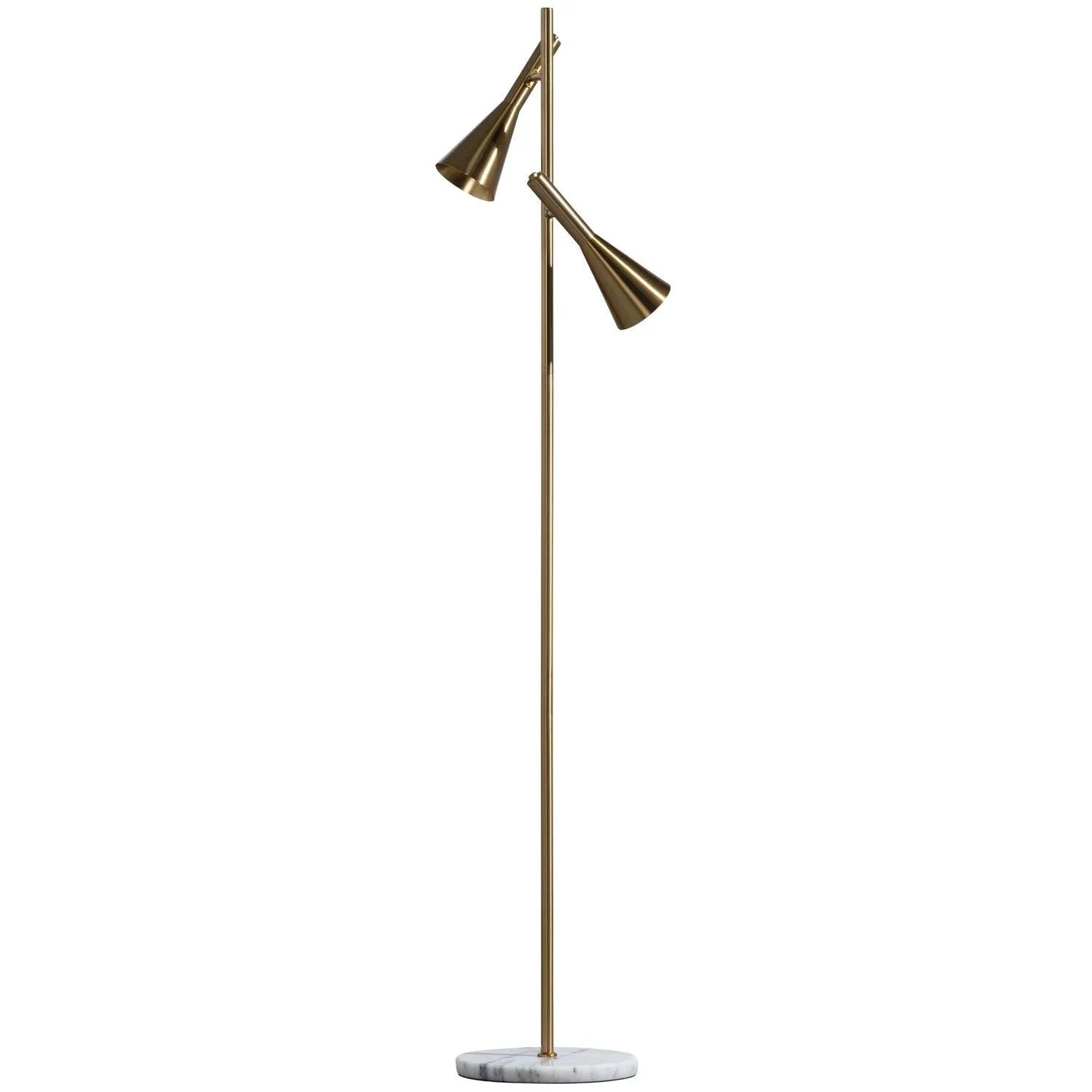 BODY FLOOR LAMP WITH 2 LIGHTS METAL/MARBLE ANTIQUE BRASS - PARIS14A.RO