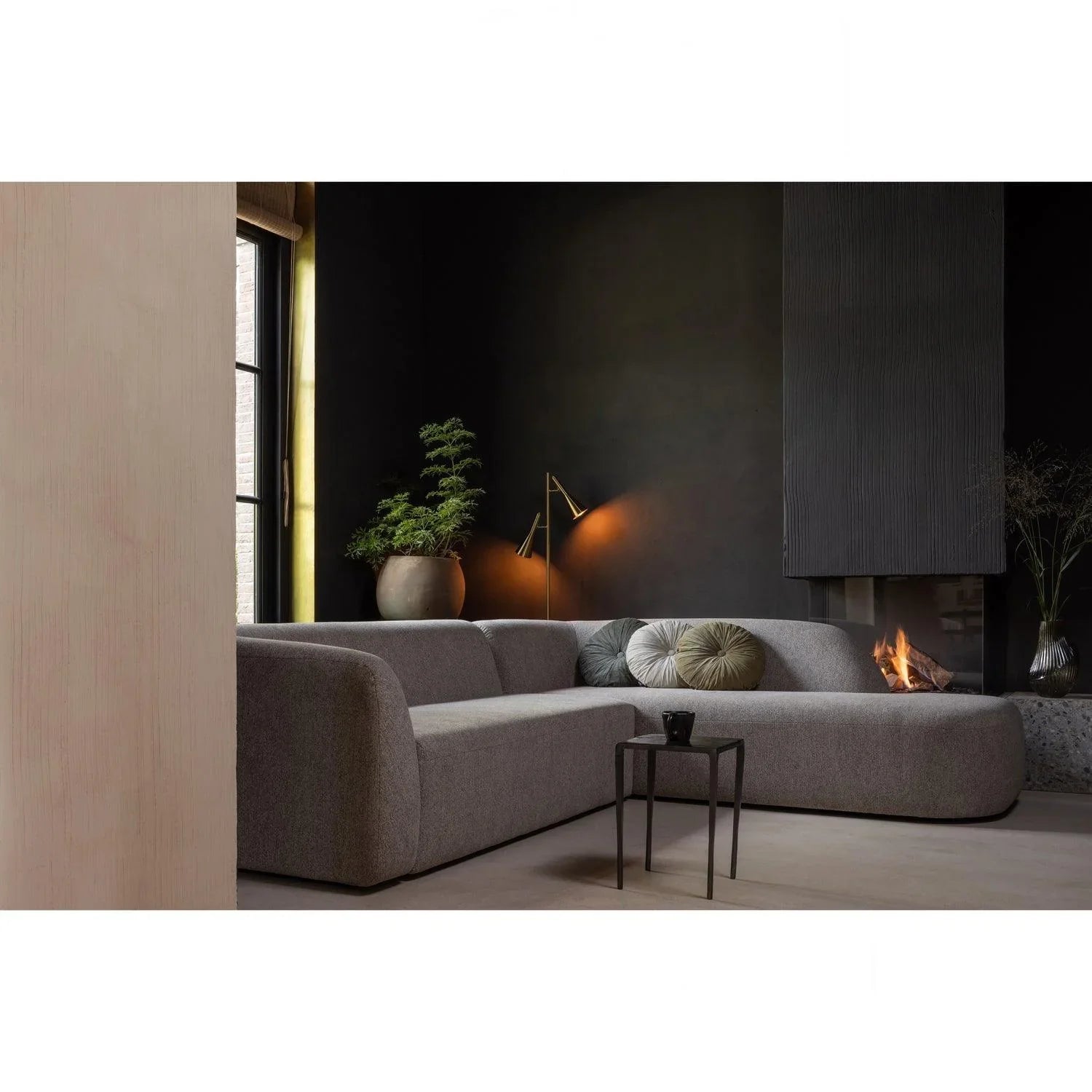 BODY FLOOR LAMP WITH 2 LIGHTS METAL/MARBLE ANTIQUE BRASS - PARIS14A.RO