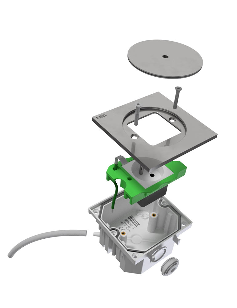 Priză etanșă de pardoseală BUBOX CLASSIC (MODELEC) – Conectivitate discretă și protecție IP67/IK10