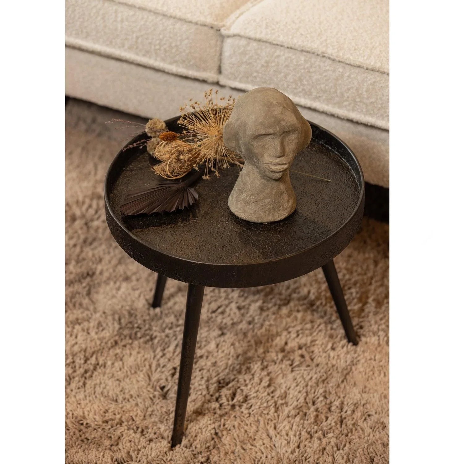 BOUNDS SIDE TABLE M WOOD/METAL ANTIQUE GOLD 41xØ41 - PARIS14A.RO