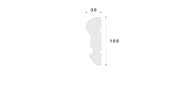 BRAU DECORATIV POLISTIREN REMA16 100X30X2000 - PARIS14A.RO