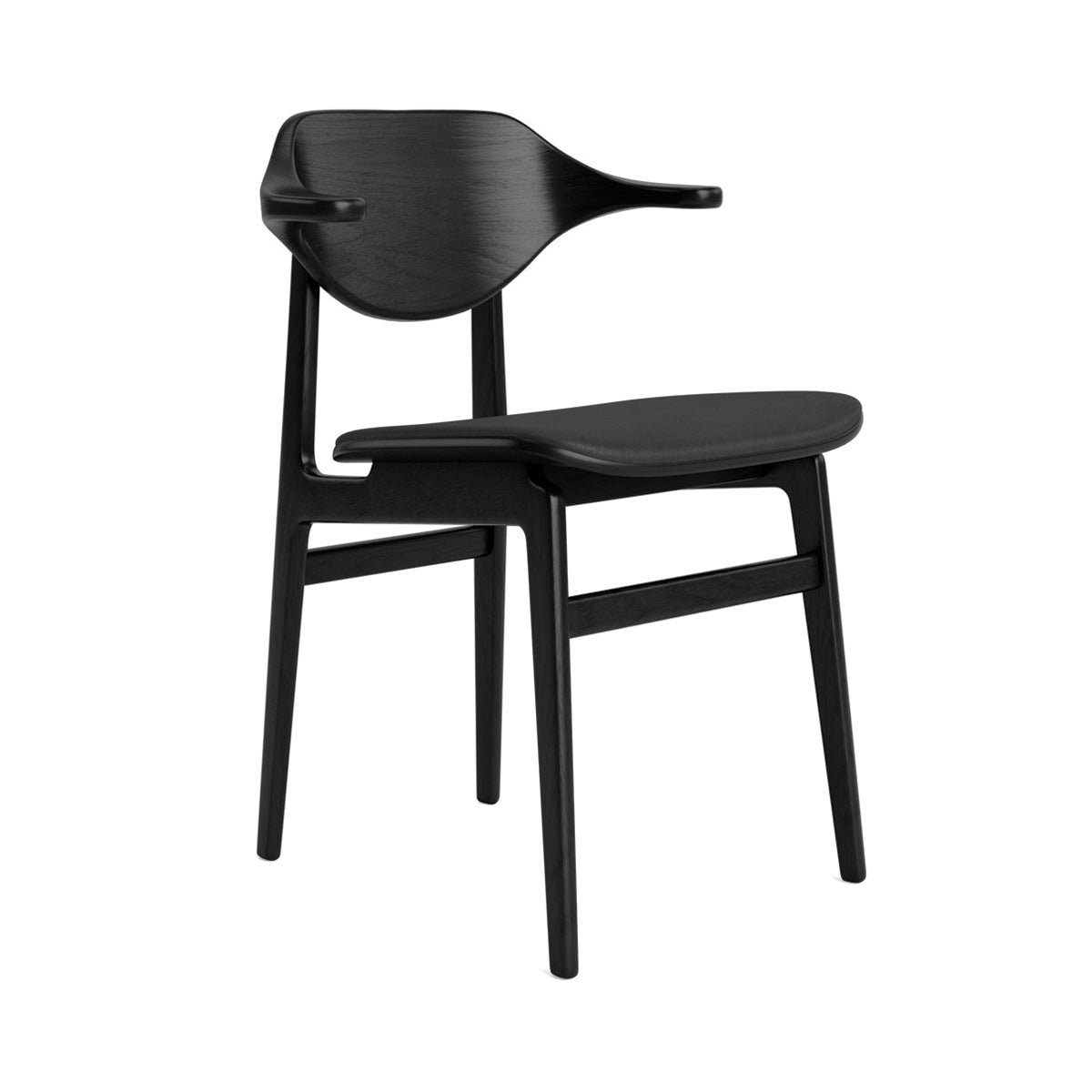 NORR11 scaun Bufala tapitat | stejar FSC | Negru | 54x50xh75 cm