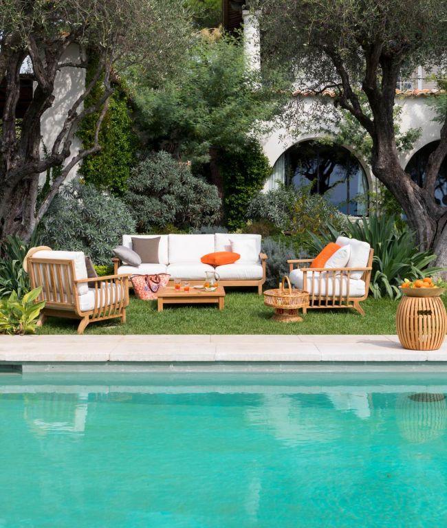 Canapea cu 3 locuri Chelsea din lemn de tec - Unopiù - PARIS14A.RO