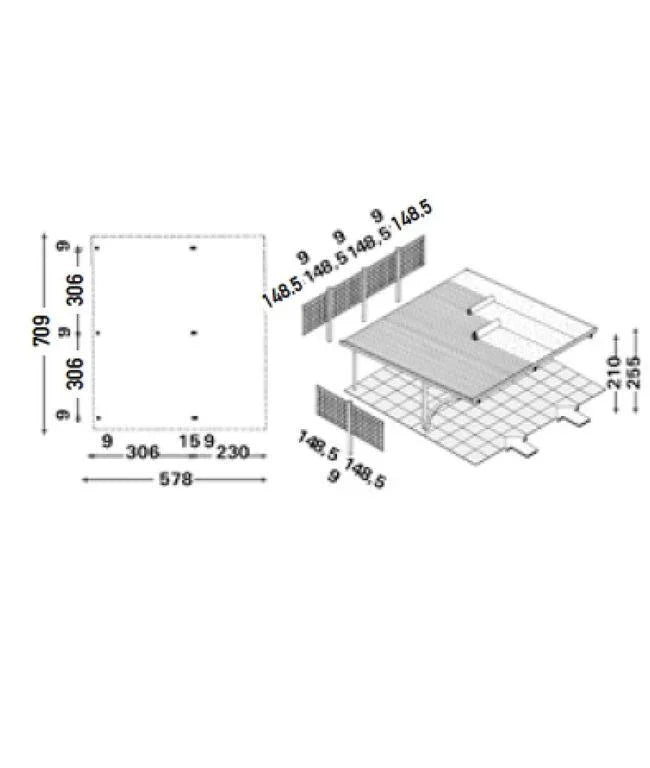 Carport double 709 x 578 - Unopiù - PARIS14A.RO