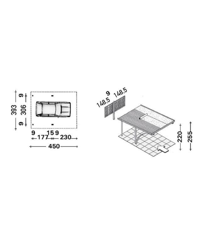 Carport single 393 x 450 - Unopiù - PARIS14A.RO