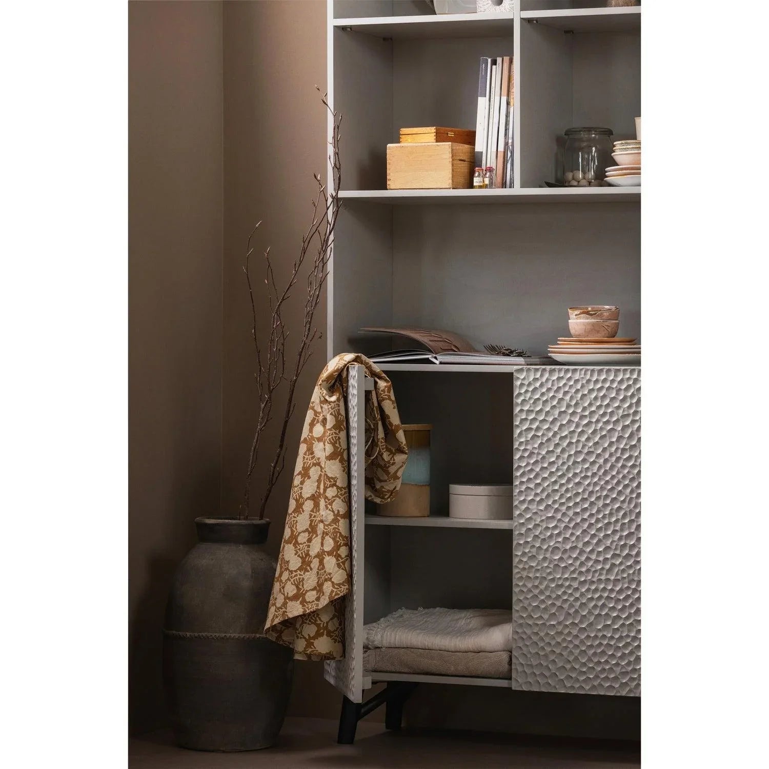 CARVED ORGANIC 2-DOORS CABINET MIST - PARIS14A.RO