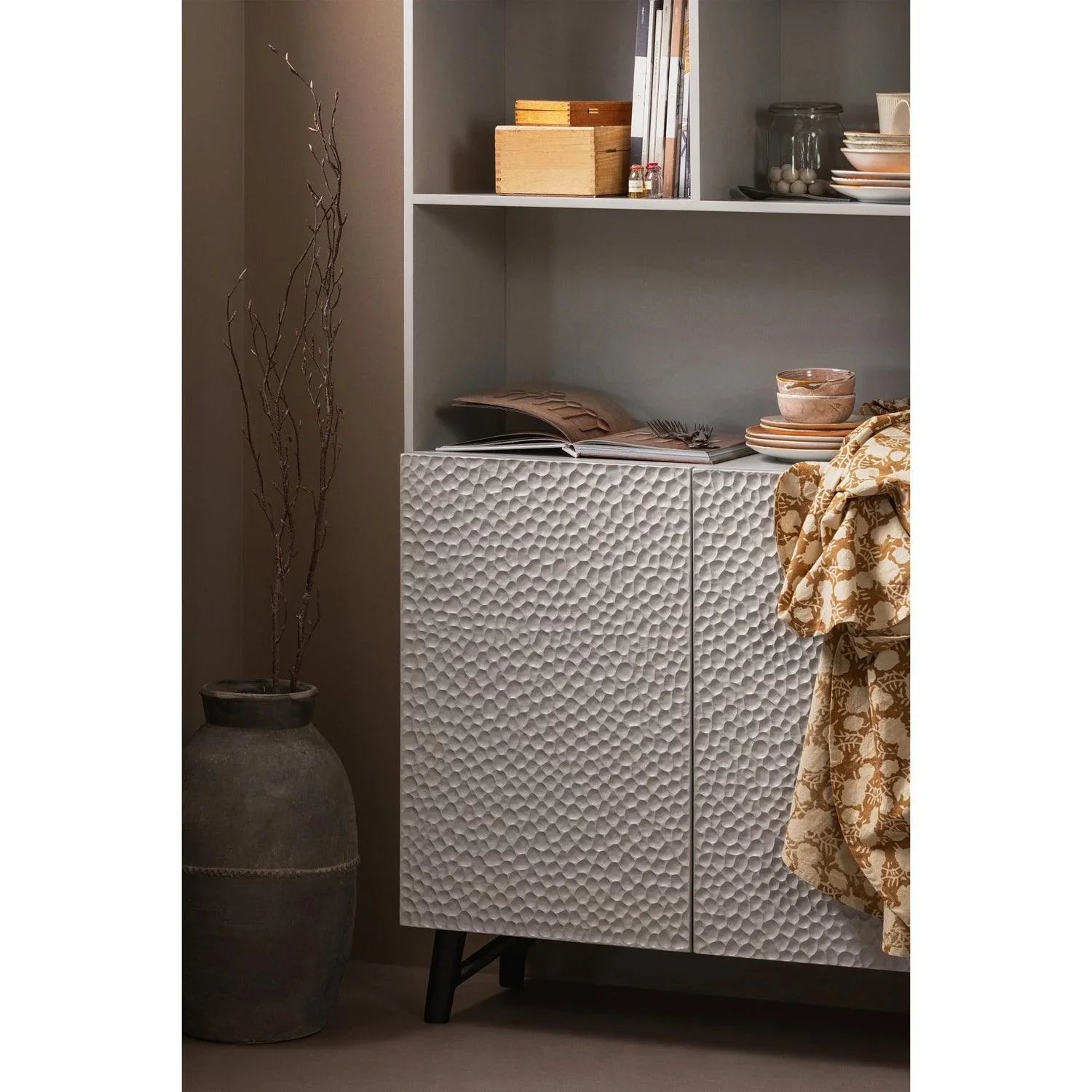 CARVED ORGANIC 2-DOORS CABINET MIST - PARIS14A.RO