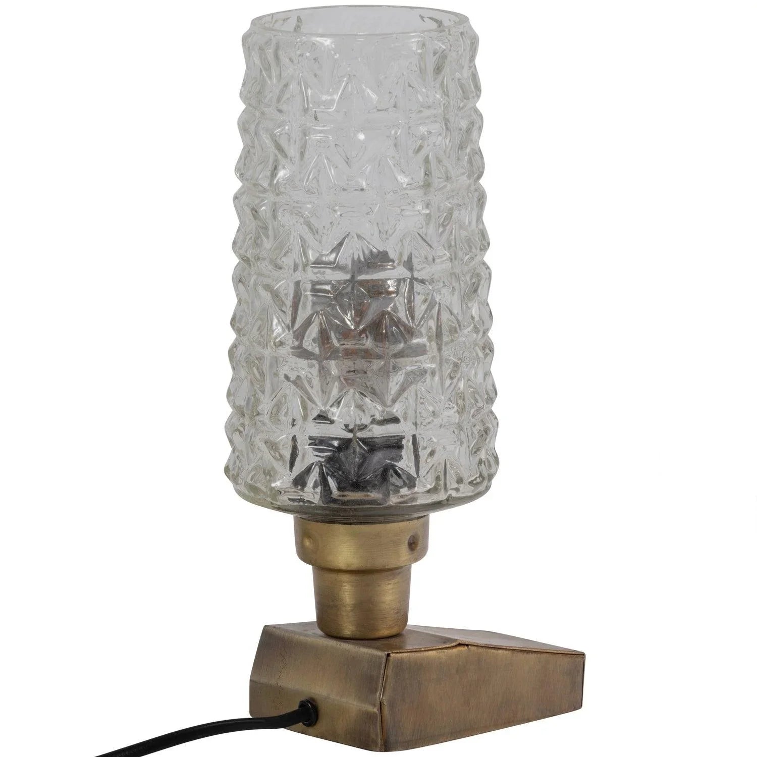 CHARGE TABLE LAMP METAL/GLASS ANTIQUE BRASS - PARIS14A.RO