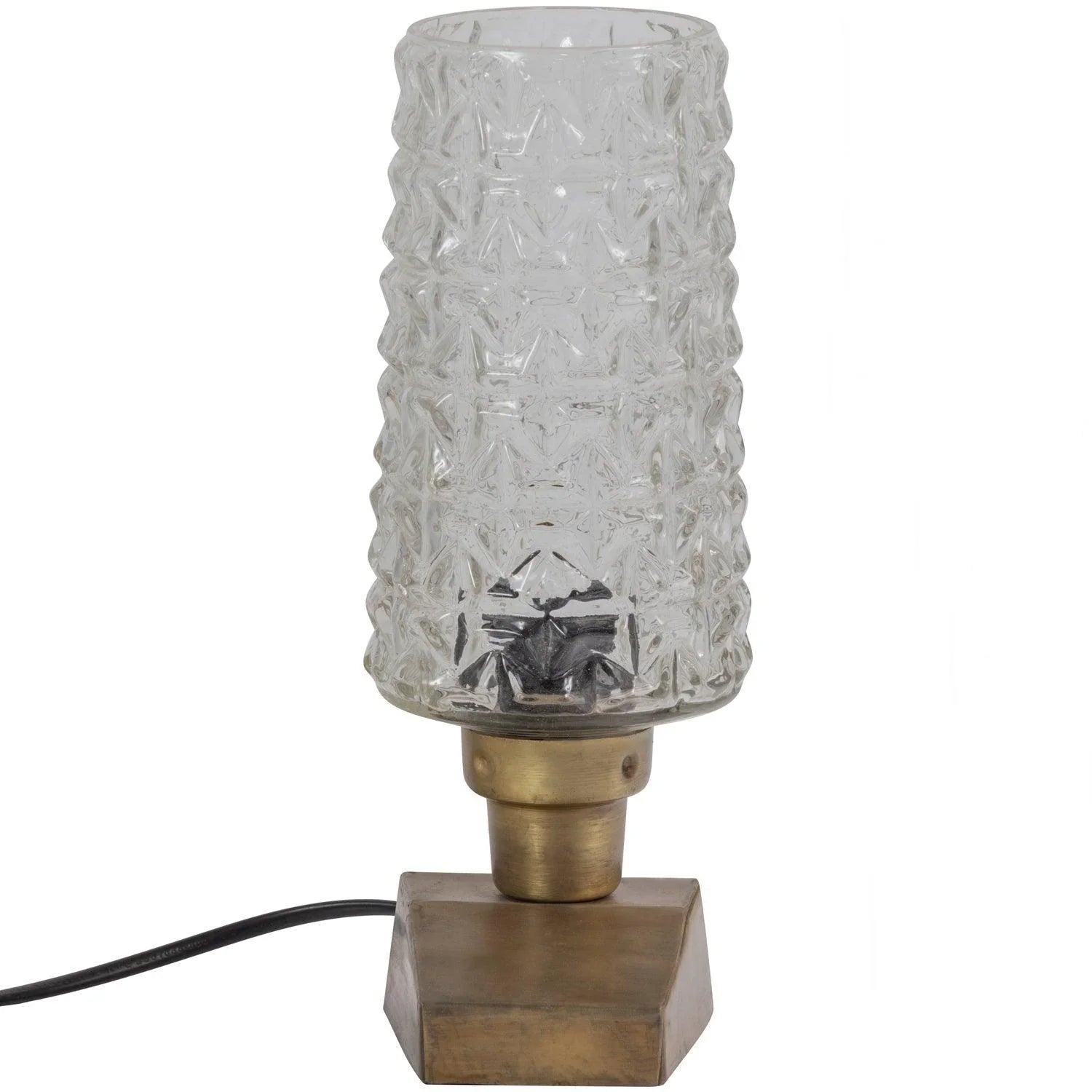 CHARGE TABLE LAMP METAL/GLASS ANTIQUE BRASS - PARIS14A.RO