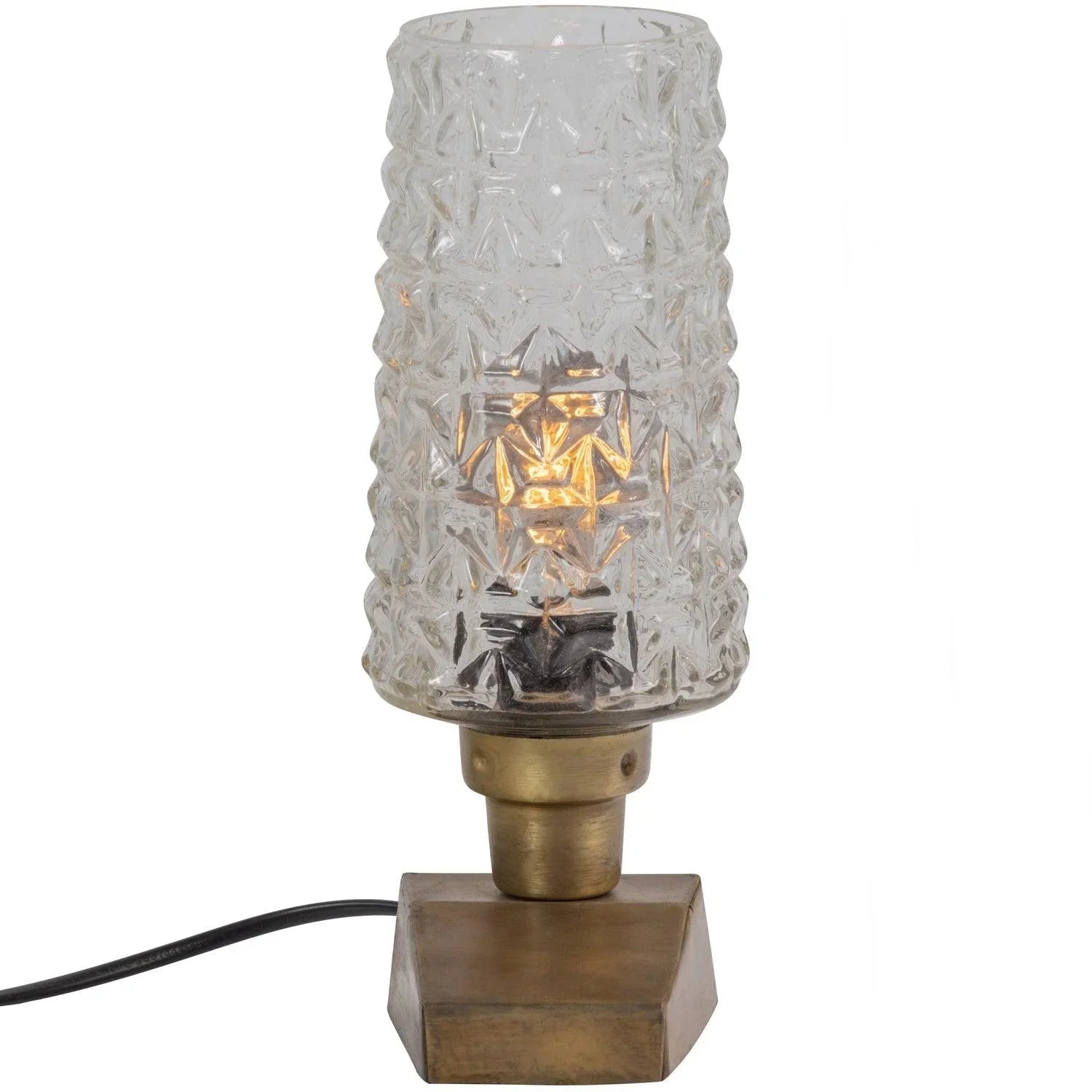 CHARGE TABLE LAMP METAL/GLASS ANTIQUE BRASS - PARIS14A.RO