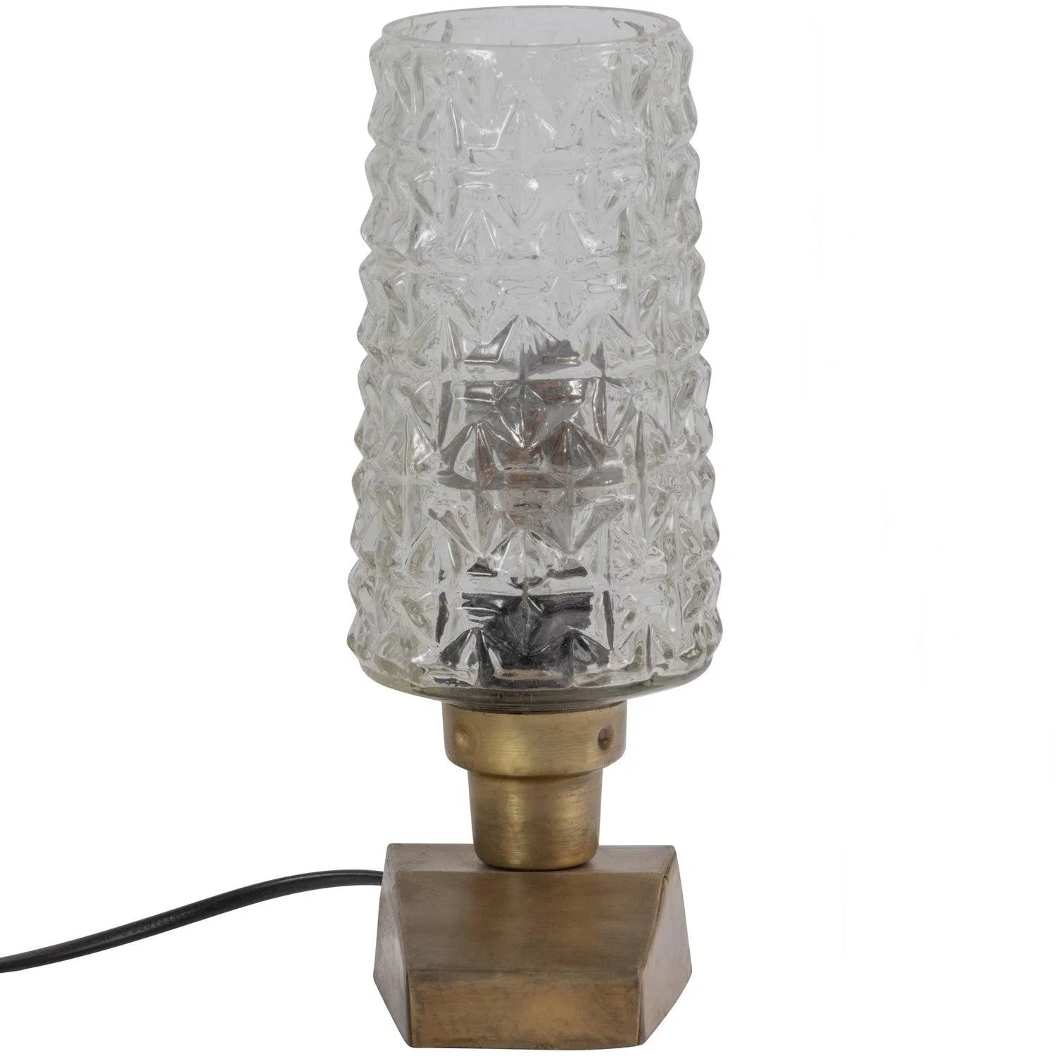 CHARGE TABLE LAMP METAL/GLASS ANTIQUE BRASS - PARIS14A.RO