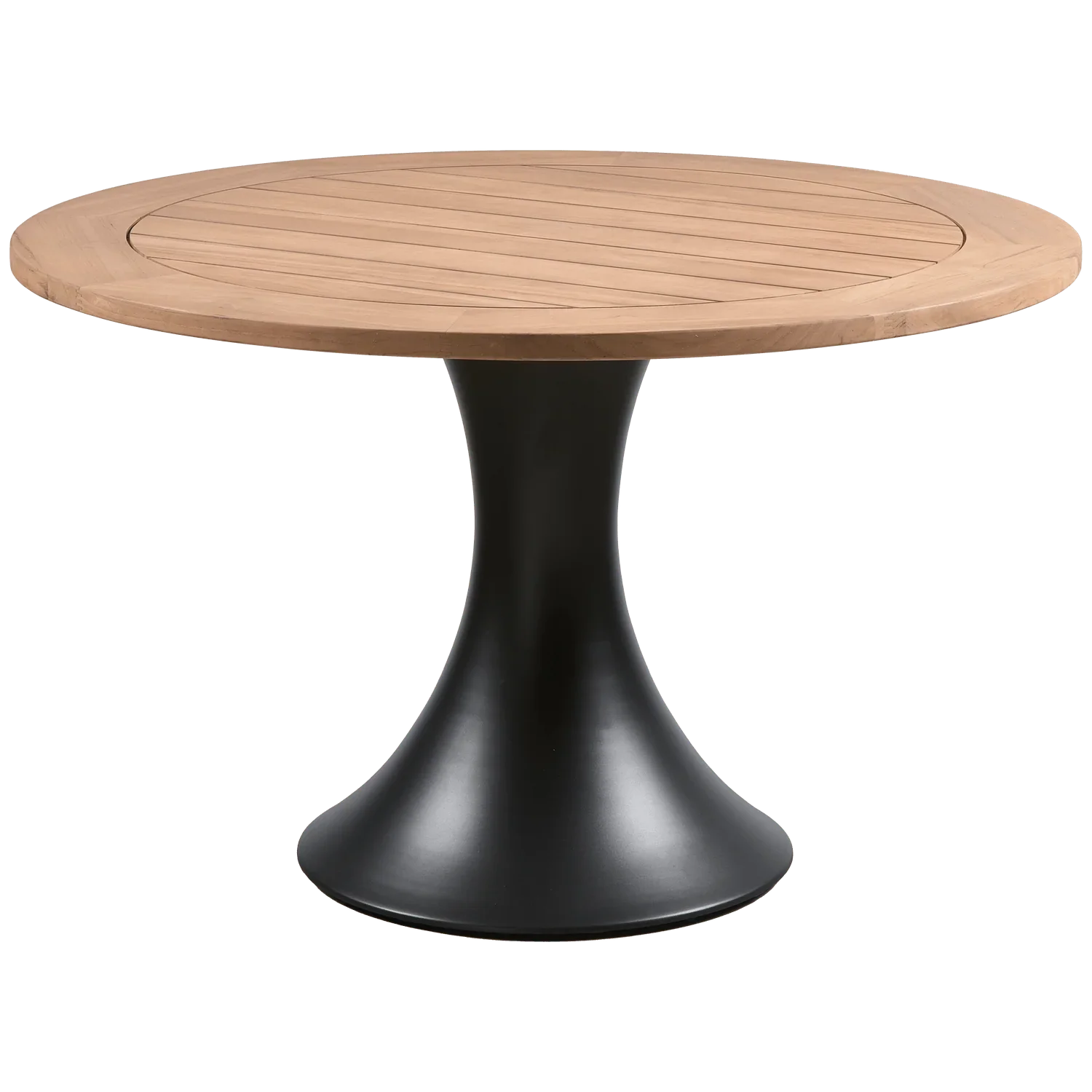 CHARLEY GARDEN TABLE ROUND ALUMINIUM/TEAK NATURAL Ø122CM - PARIS14A.RO