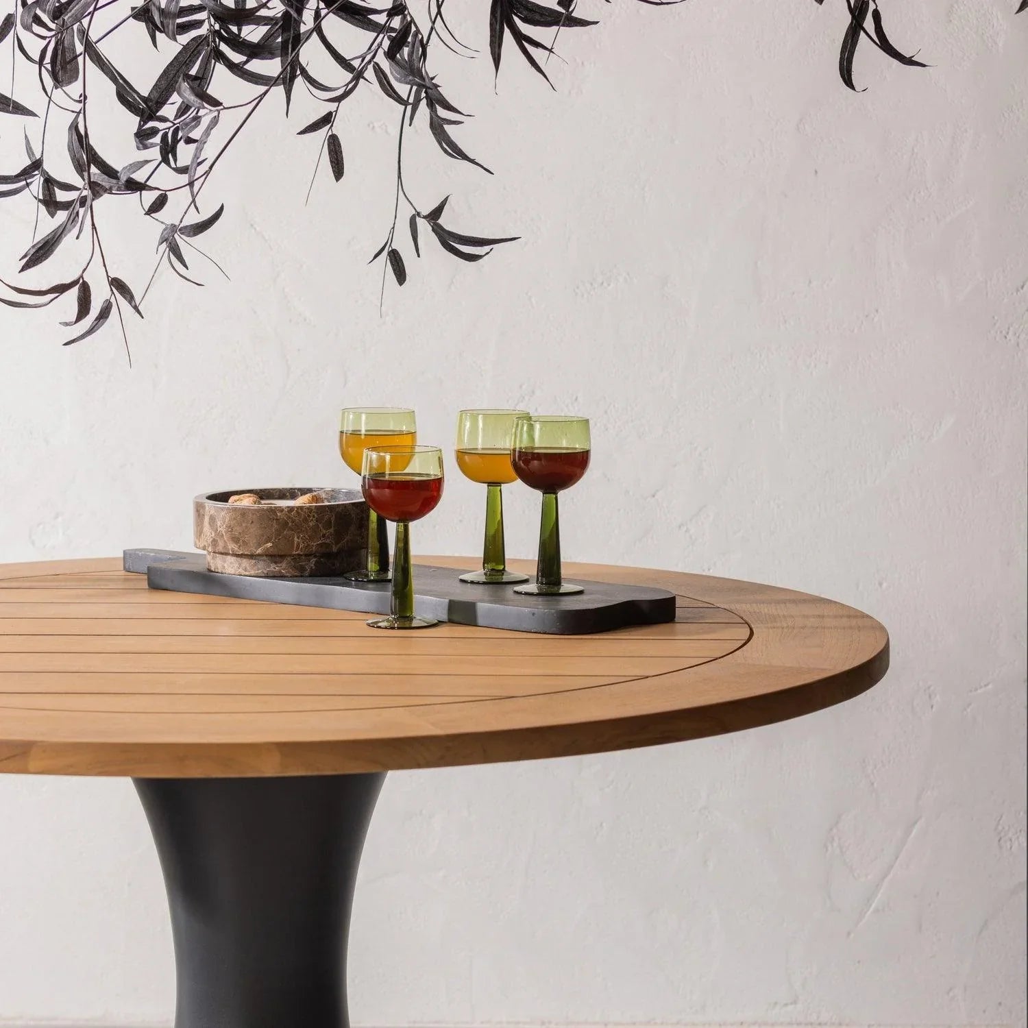 CHARLEY GARDEN TABLE ROUND ALUMINIUM/TEAK NATURAL Ø122CM - PARIS14A.RO