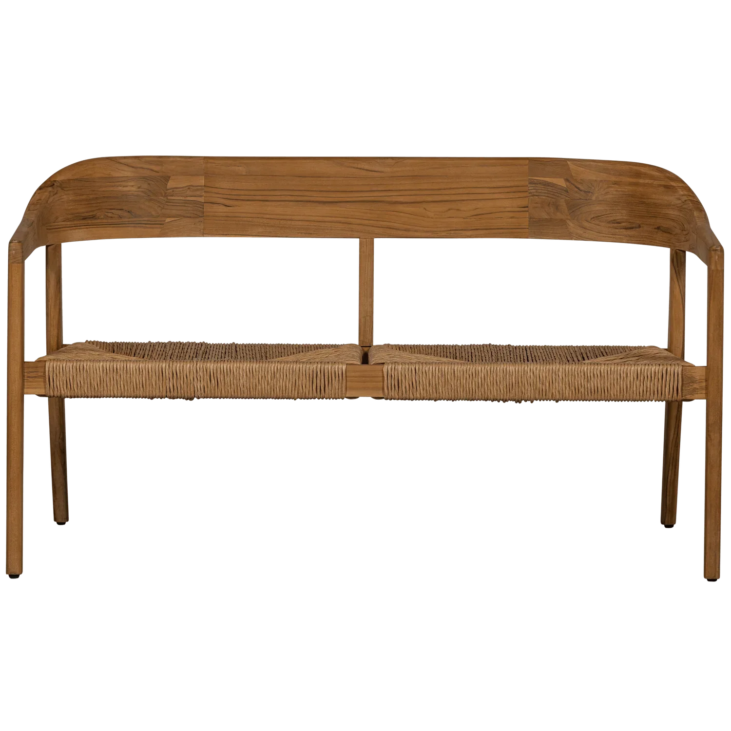 CHENA GARDEN BENCH WITH ROUND BACK WICKER/TEAK NATURAL - PARIS14A.RO