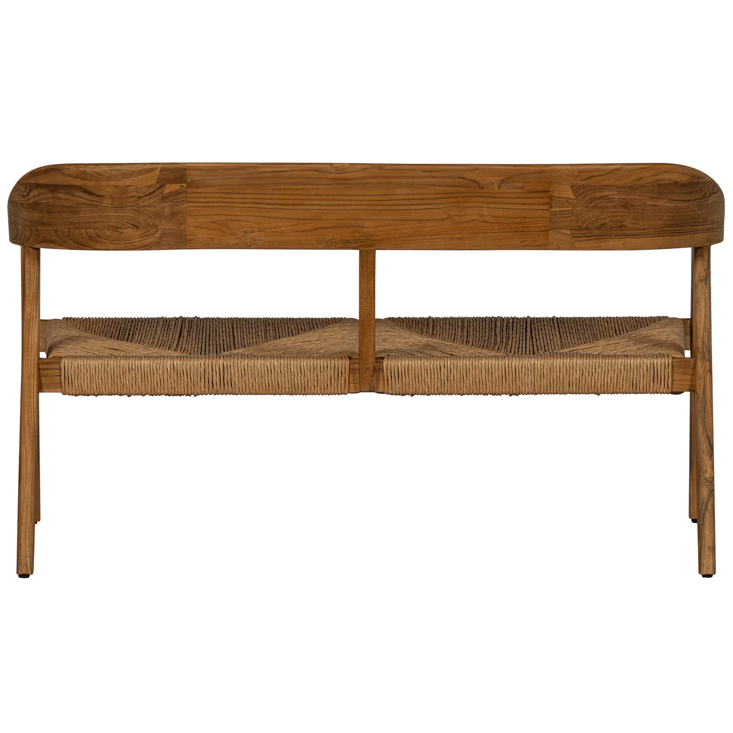 CHENA GARDEN BENCH WITH ROUND BACK WICKER/TEAK NATURAL - PARIS14A.RO