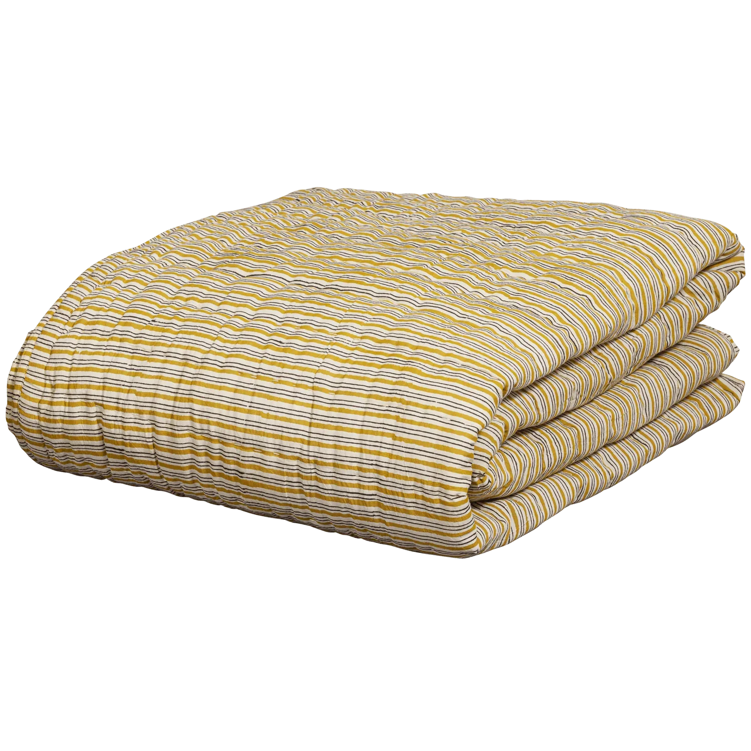 CHEVRON QUILT/PLAID PRINT HANDQUILT BLACK/MUSTARD 220x265CM - PARIS14A.RO