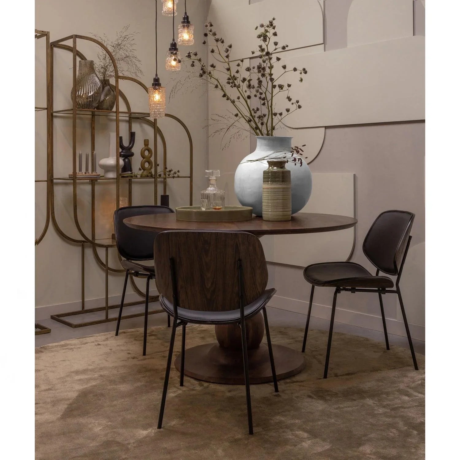 CLOSE IN DINING CHAIR ARTIFICIAL LEATHER/WOOD BLACK - PARIS14A.RO