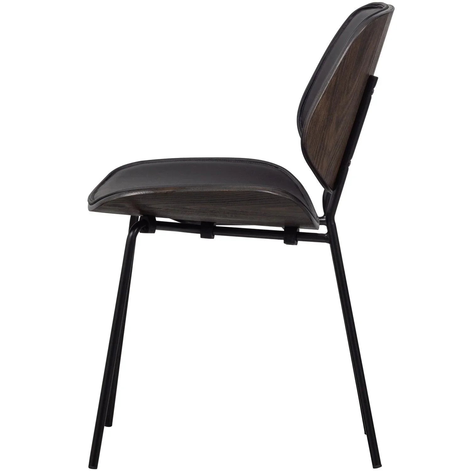 CLOSE IN DINING CHAIR ARTIFICIAL LEATHER/WOOD BLACK - PARIS14A.RO