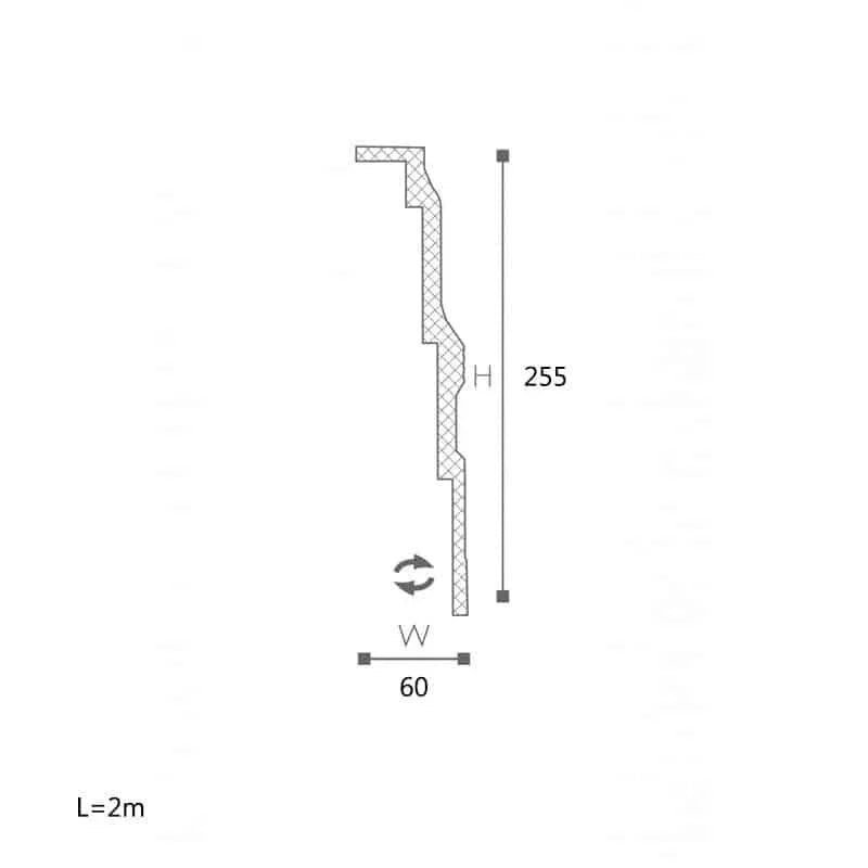 CORNISA DECORATIVA AD21 255X60X2000 - PARIS14A.RO
