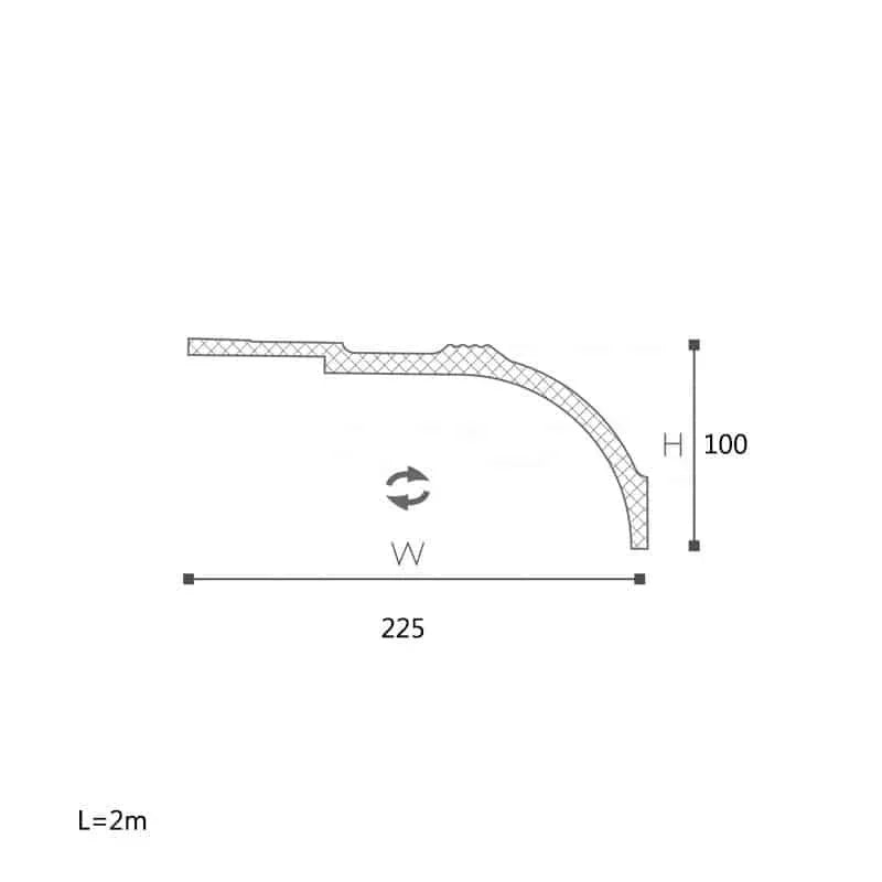 CORNISA DECORATIVA AD22 225X100X2000 - PARIS14A.RO