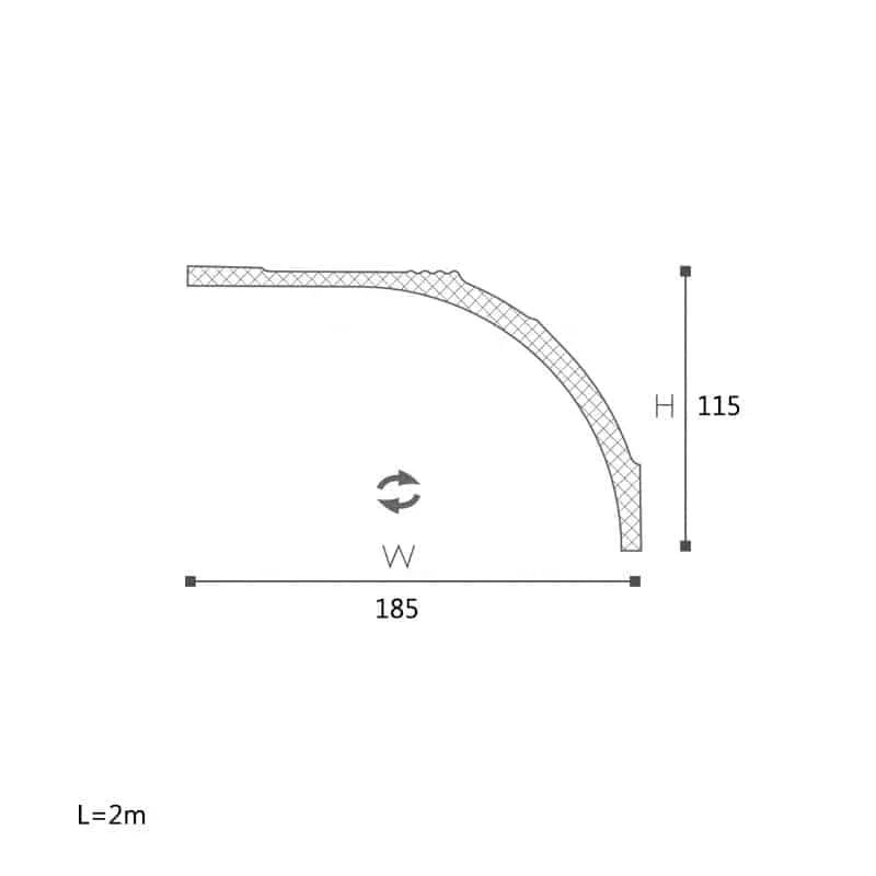 CORNISA DECORATIVA AD23 185X115X2000 - PARIS14A.RO