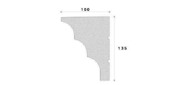 CORNISA DECORATIVA EXTERIOR NC109 135X100X2000 - PARIS14A.RO