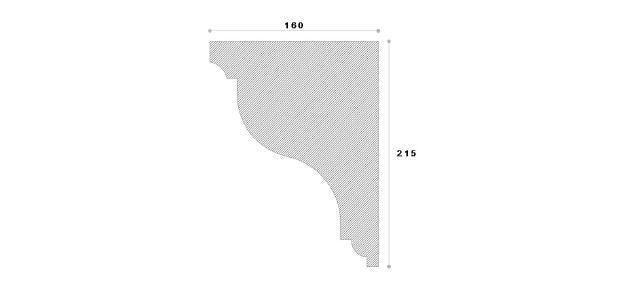 CORNISA DECORATIVA EXTERIOR NC111 215X160X2000 - PARIS14A.RO