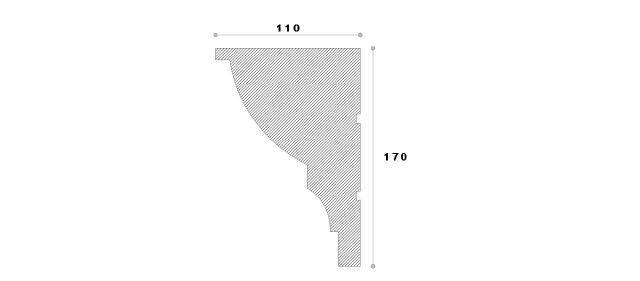 CORNISA DECORATIVA EXTERIOR NC113 170X110X2000 - PARIS14A.RO