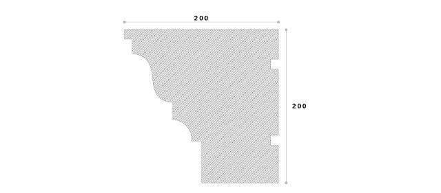CORNISA DECORATIVA EXTERIOR NC145 200X200X2000 - PARIS14A.RO