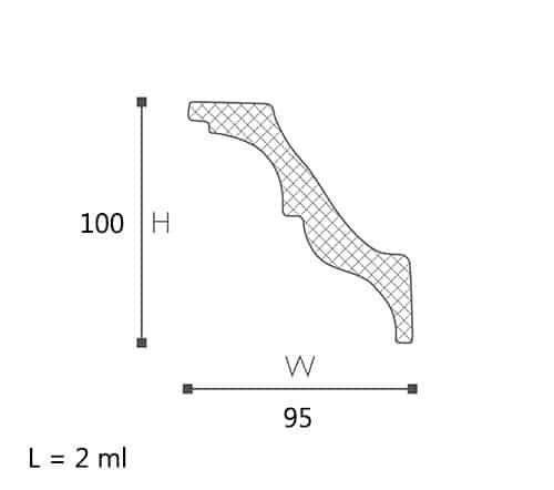 CORNISA DECORATIVA NOMASTYL AT 100X95X2000 - PARIS14A.RO