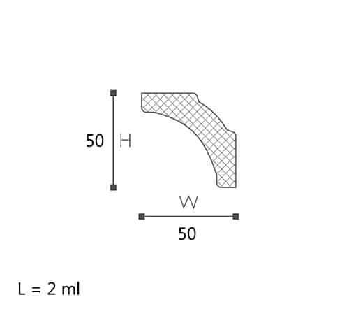 CORNISA DECORATIVA NOMASTYL B5 50X50X2000 - PARIS14A.RO