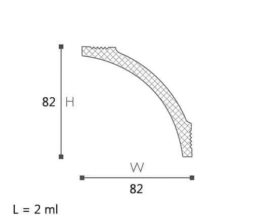 CORNISA DECORATIVA NOMASTYL B8 82X82X2000 - PARIS14A.RO