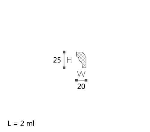 CORNISA DECORATIVA NOMASTYL E 25X17X2000 - PARIS14A.RO