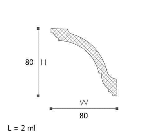 CORNISA DECORATIVA NOMASTYL GO 80X80X2000 - PARIS14A.RO